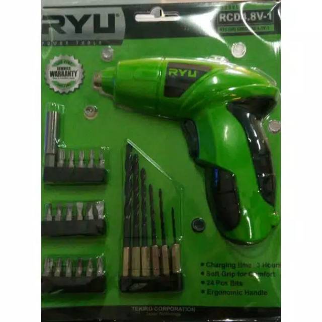 Bor Baterai Cordless 4.8V Ryu Bor Screw Driver - Murah