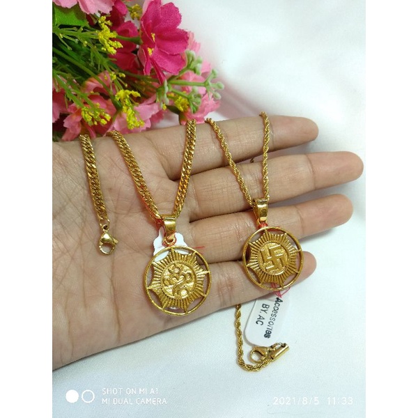 kalung titanium mainan ongkara bali