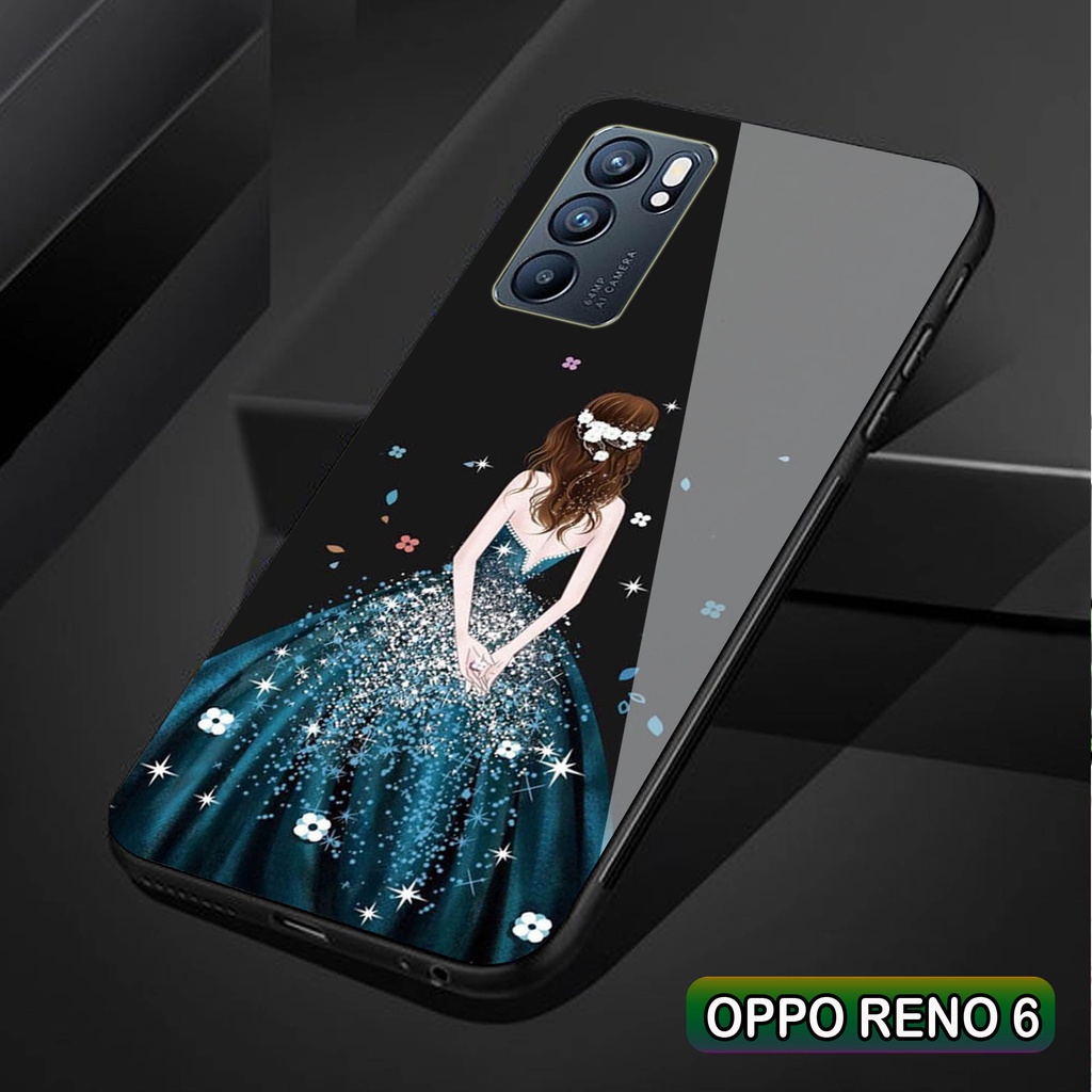 Softcase Glass Kaca OPPO RENO 6 (4G/5G) - Casing HP OPPO RENO 6 (4G/5G) [ S05 ].