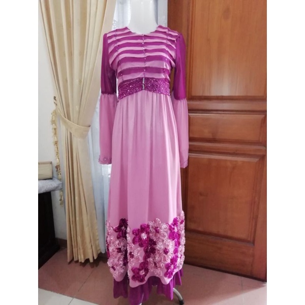 Dress Kondangan / Pesta Muslimah Preloved FREE PASHMINA