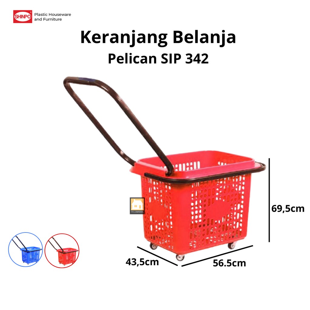 Trolley Keranjang Belanja Pasar Dorong Roda 342 Pelican Shinpo