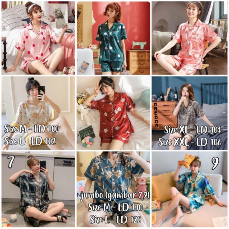 Piyama import murah/fashion wanita/stelan hp satin premium CO4-D