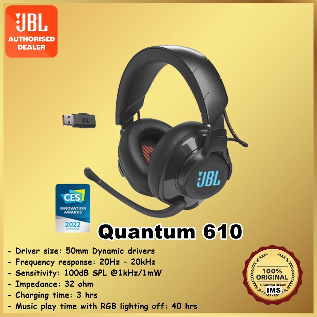 JBL Quantum 610 Wireless Over Ear Gaming Headset Headphone Q610