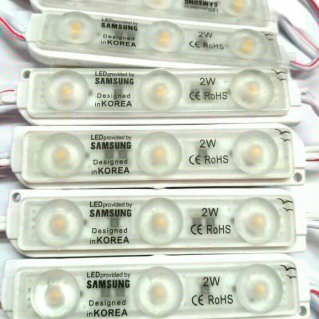 Lampu Led Modul Strip 3 Mata SAMSUNG 2 watt 12 Volt 3528