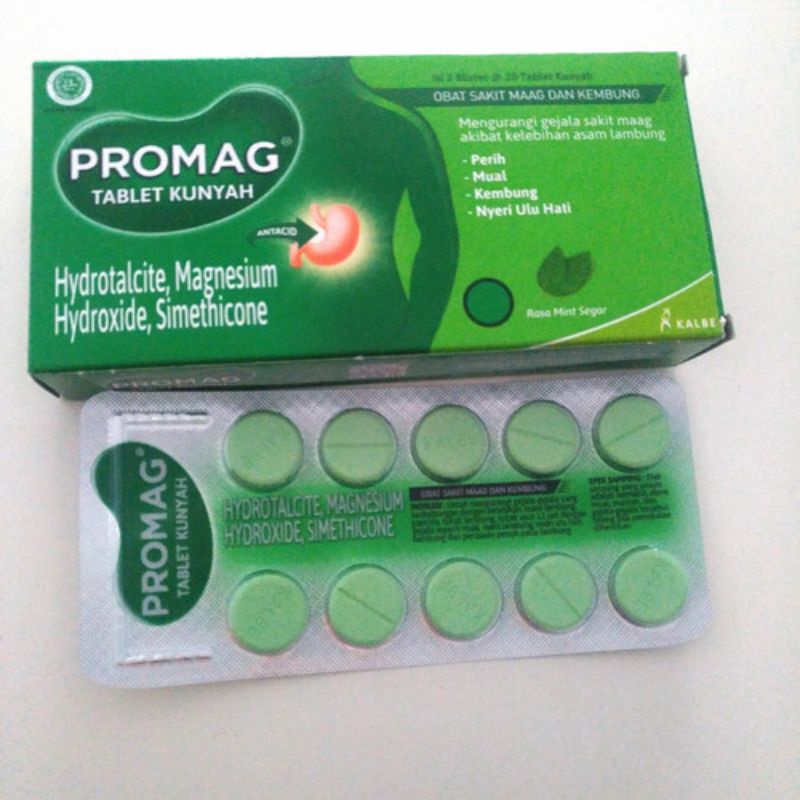 Promag syrup 60 ml obat maag dan kembung || Promag tablet 1 blister isi 10 tablet || obat sakit maag dan kembung || promag cair