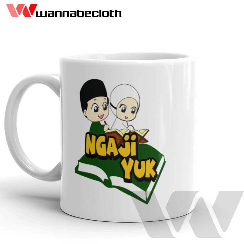 Gelas Custom Mug Custom Mug Printing Mug Islam Mug Anak Muslim Mug Anak Islam Ngaji Yuk