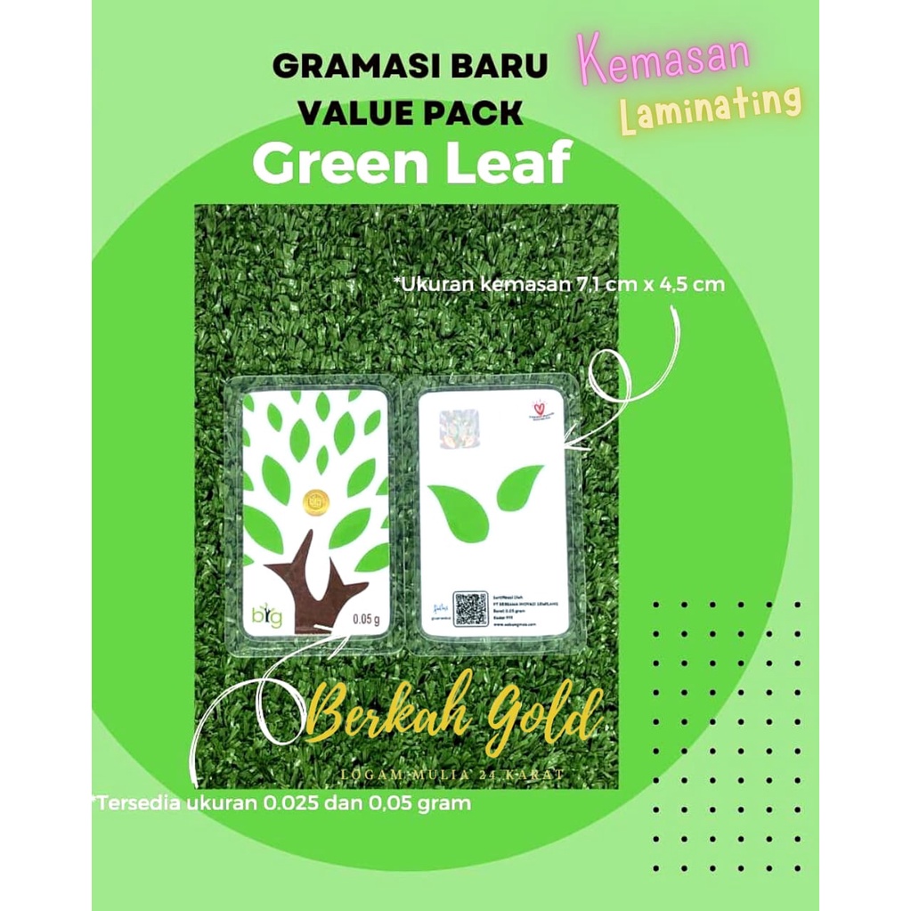 ❤BIG GOLD EMAS 0.025 - 0.1 GR/GREEN LEAF VP