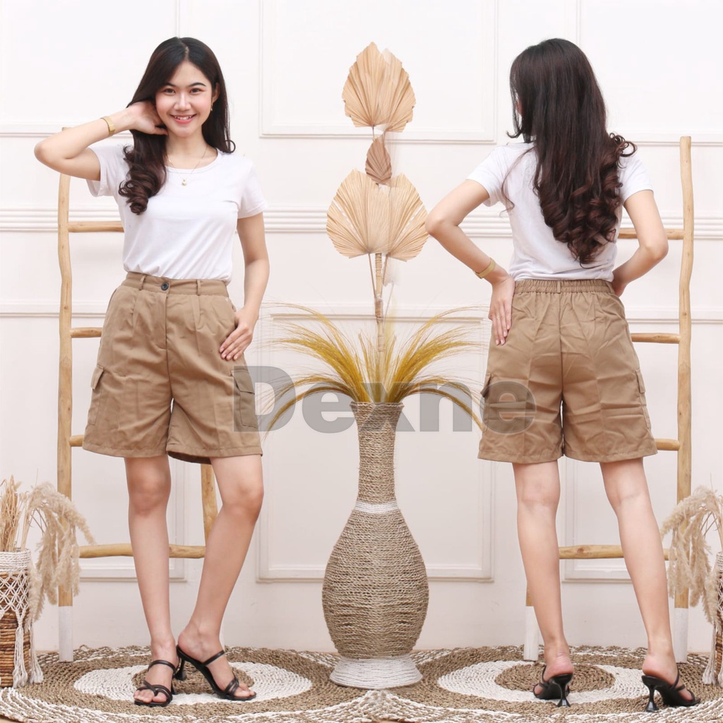 Hot Pants Celana Pendek Wanita Style Korea Saku Cargo Santai Sehari Hari Terlaris