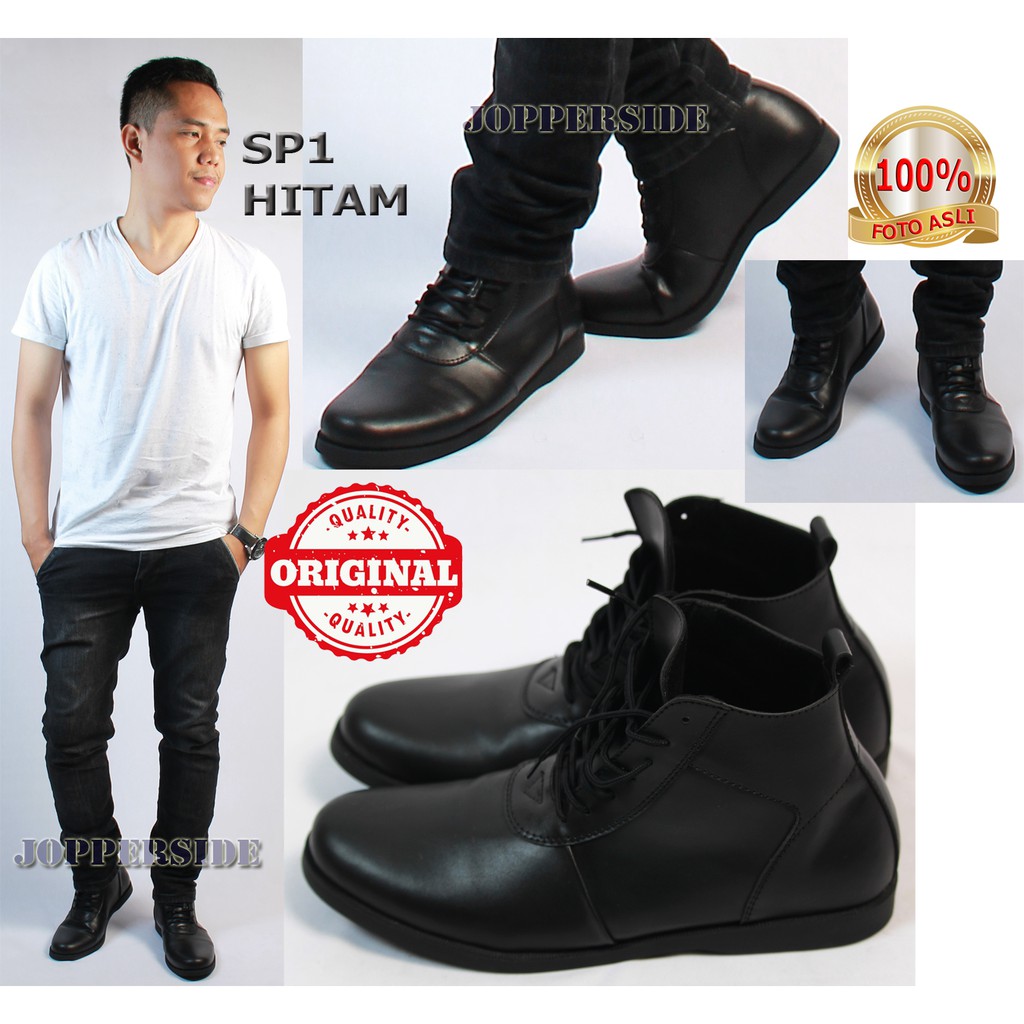 SEPATU KERJA KANTOR CASUAL SEMI BOOTS FORMAL SANTAI KULIT PRIA COKLAT SP1