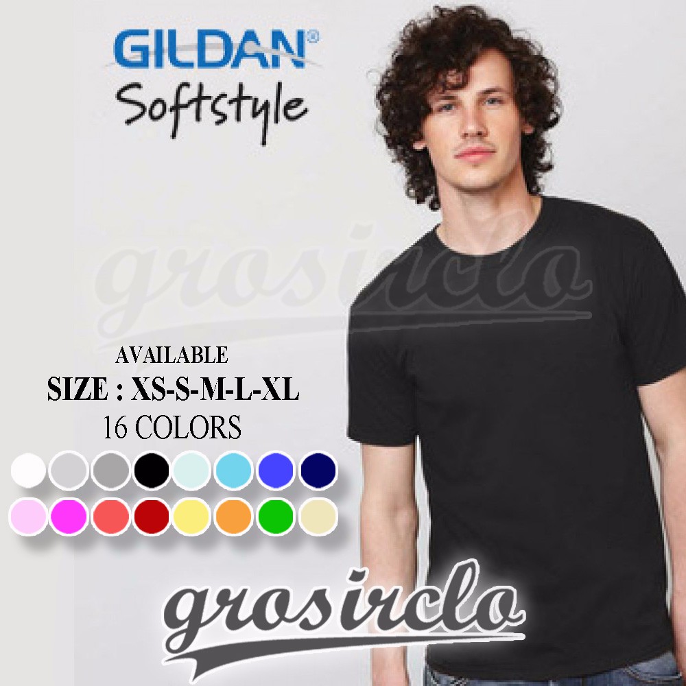 kaos polos gildan softstyle original murah jakarta