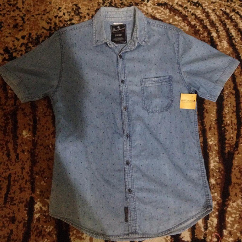 kemeja denim 3sco three second 3 second 3 scnd original branded