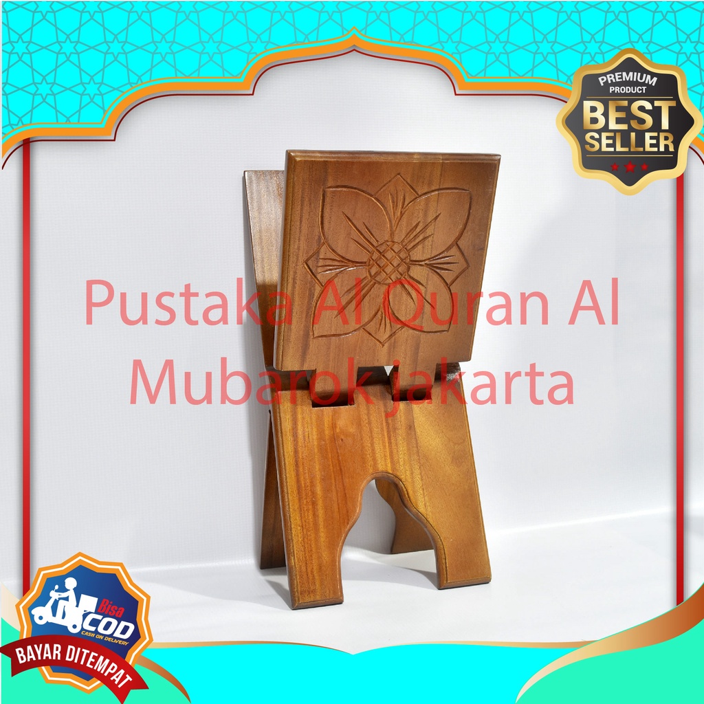 Ready Stok Lehar Rekal Alquran Kayu Ukuran Besar 20x43 Cm Kuat Kokoh/ Tatakan Alquran/ Meja Lipat Ka