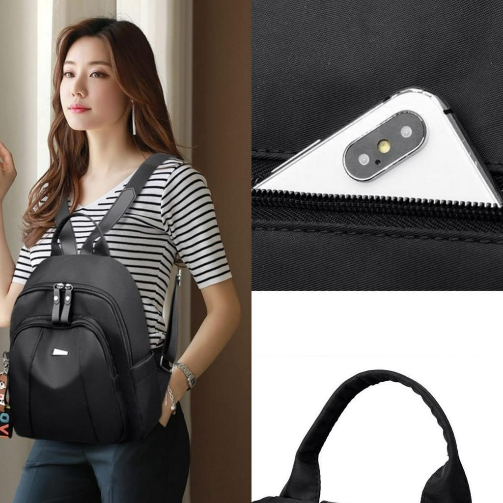 TAS RANSEL WANITA GENDONG PUNGGUNG SEKOLAH KERJA KULIAH LUCU KOREA ANTI AIR IMPORT BACKPACK HITAM SERAPHINE TA823B5 REMAJA CEWEK MURAH BRANDED TERBARU PREMIUM FASHION KEKINIAN