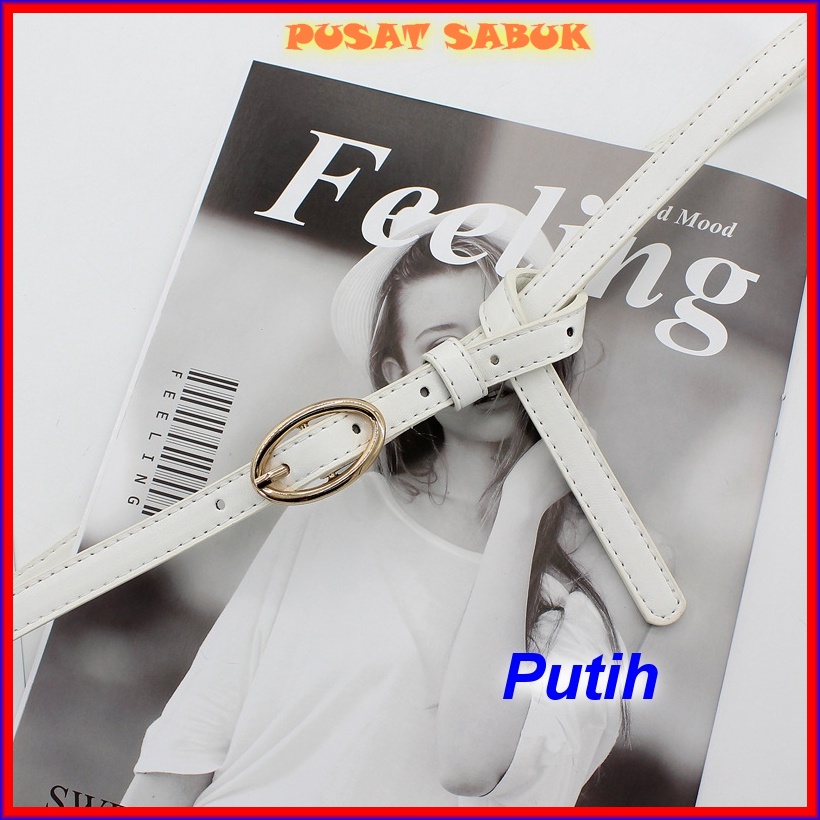 Gesper Belt Kecil Sabuk Wanita Kulit Ikat Pinggang Tali Fashion Korea Women Gasper Kulit Pesta Warna Kekinian Blet Grosir Import Murah Merah hitam Coklat Putih