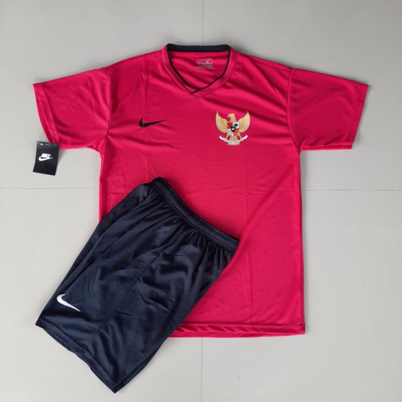 Baju Futsal Jersey Timnas Garuda Indonesia Kaos Setelan Sepak Bola-Timnas Merah