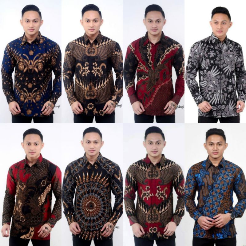 Batik Pria Lengan Panjang BATIK NAKULA HRB026 motif KERATONAN Kode 002 size M L XL XXL Reguler