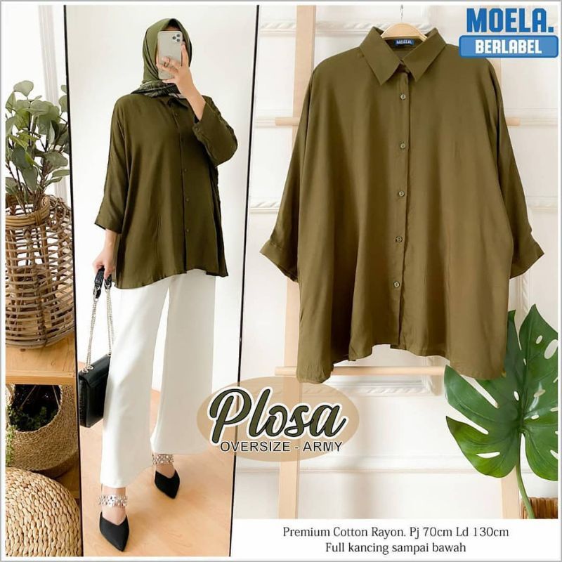 Flosa Blouse Rayon LD 130 XXL / Blouse Jumbo Adem Banget Katun Rayon Premium / Atasan Lengan Panjang