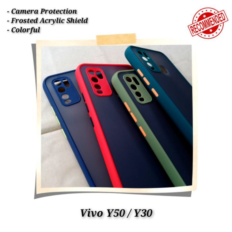 Bumper Case Vivo Y30 Y50 Akrilik Dove Matte + 360 Ring Camera Protection Best Seller Hits 2021