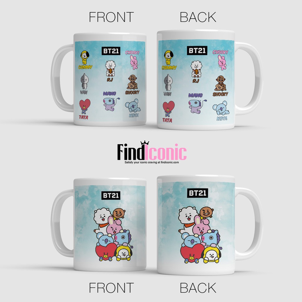 [1 Hari Jadi] Mug BTS - Mug BT21 - Gelas BTS - Gelas BT21 - Bebas Custom - Souvenir Mug - Mug Kpop -