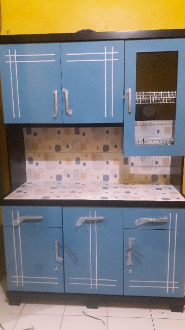 Promo Lemari Sayur Lemari Dapur 3 Pintu Kitchen Set Rak Piring Kayu Melamik Duco Lemari Makan Dapur