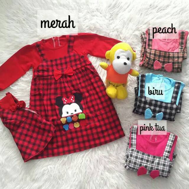 Baju Muslim Gamis Anak Bayi Perempuan Tsum Kotak