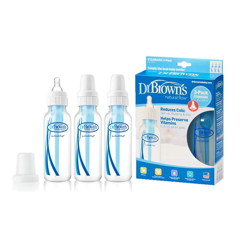 BOTOL SUSU BAYI DR BROWNS 3 STANDARD BOTTLES UKURAN 240/250ML BIRU -2803