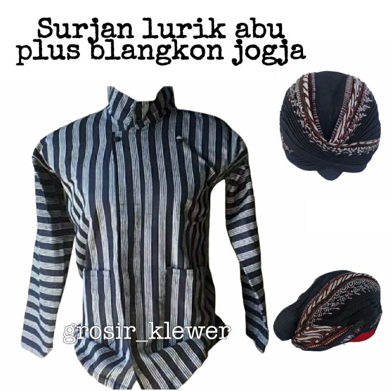 Baju lurik dan blangkon jogja lipat | Baju adat jawa | Baju jawa | baju lurik jawa pria- Lurik Jawa