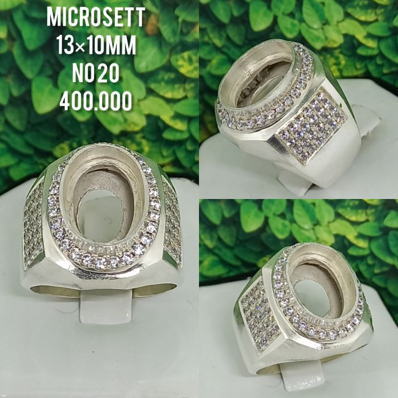 CINCIN BATU/EMBAN PERAK/RING SILVER MICROSETTING