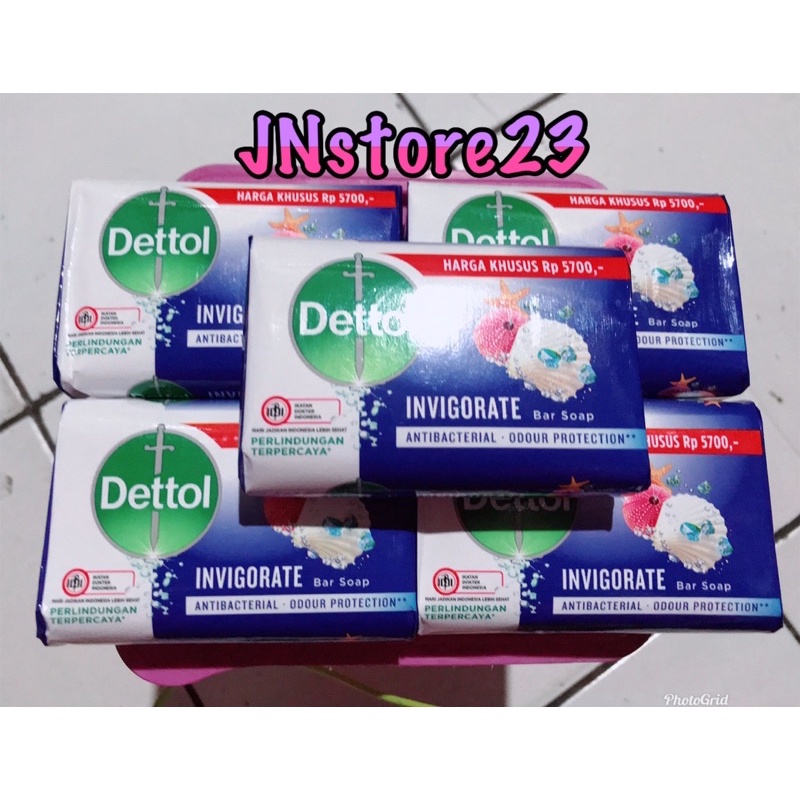 Dettol sabun mandi bagang 100grX5pcs Invigorate