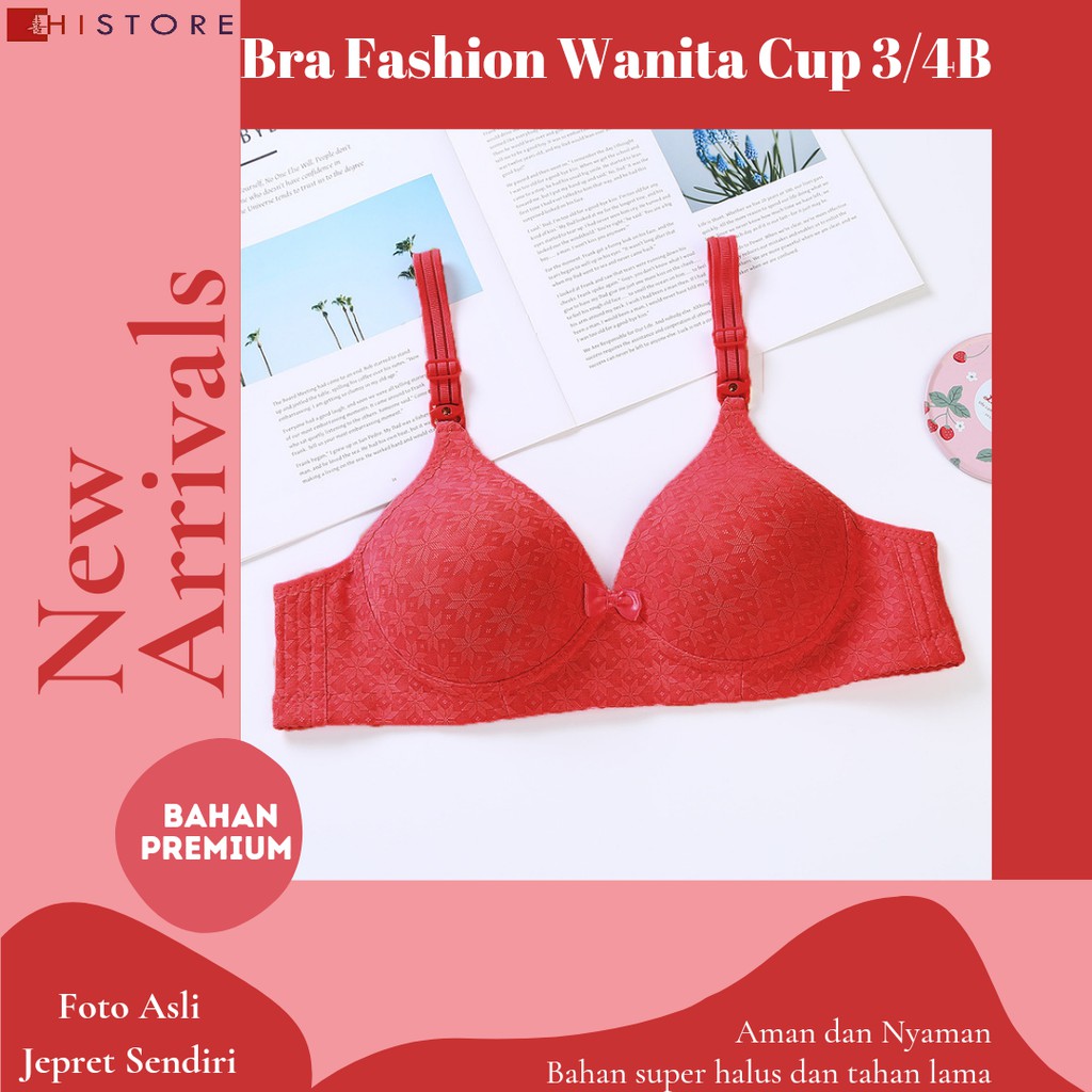 [HI] Bra BH FASHION Wanita CUP 3/4B Bra wanita Premium BH Busa Tipis Tanpa Kawat Sangat Nyaman A3