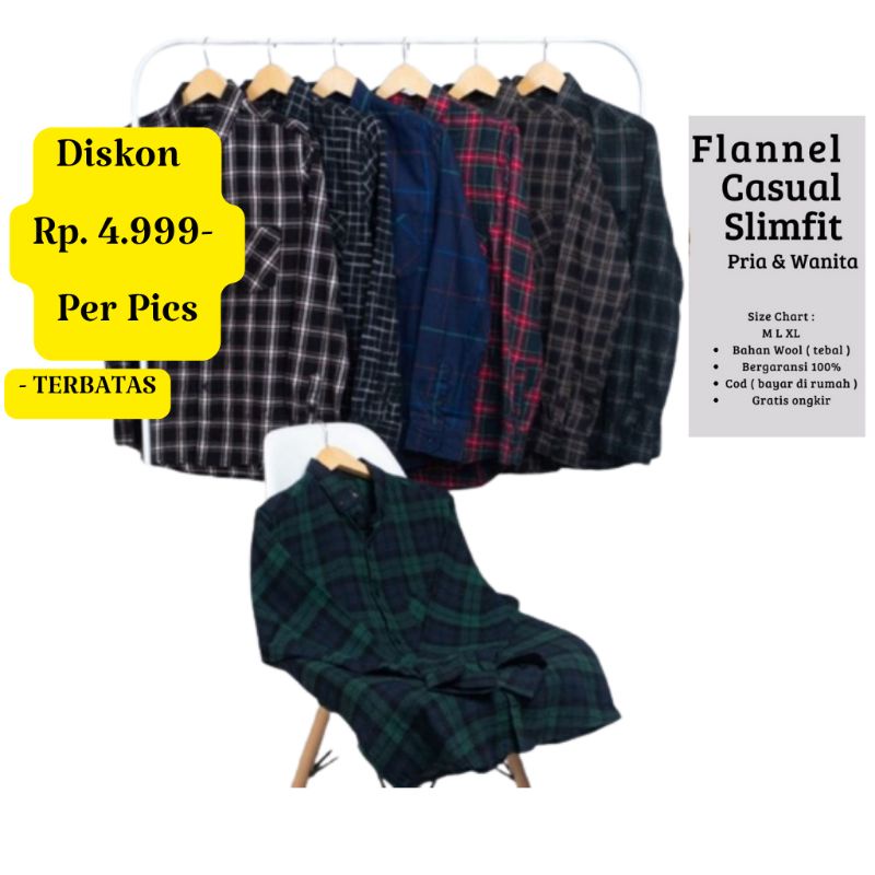 Atasan Panel Baju Kimberly Kemeja Kotak2 Planel Kemeja Hem Flanel Tartan Wanita Cewek Couple Pasanga