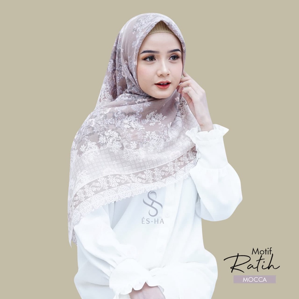 (PART 1) Series Hijab Motif Voal / Segiempat Motif Voal Premium Exclusive-RATIH MOCCA