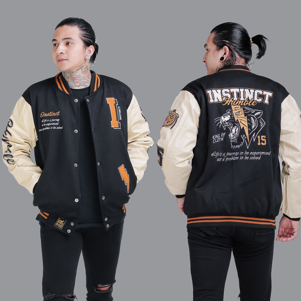 JAKET BASEBALL VARSITY FULL BORDIR BRANDED INSTINCT