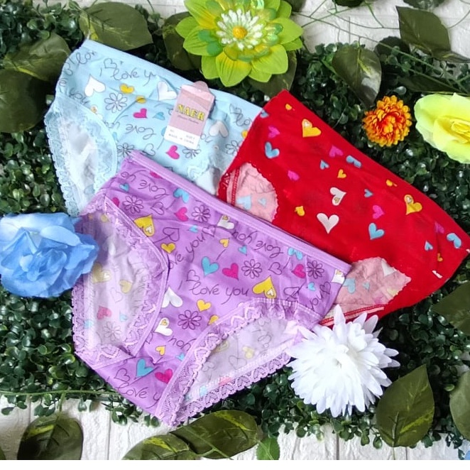 CD Celana Dalam Wanita Dewasa | Motif Bunga Renda Cantik | isi 3 PCS | All Size Fit to M