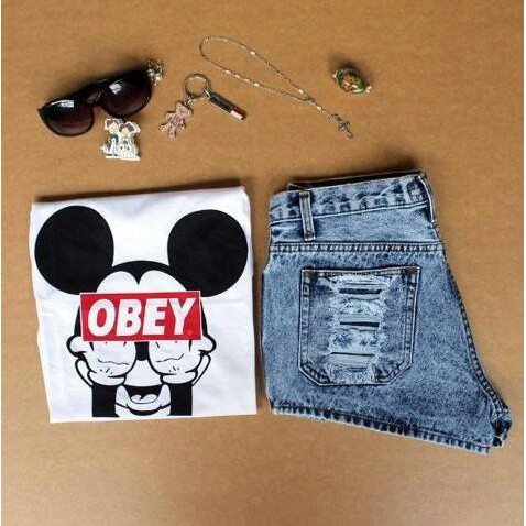 Obey Mickey Mouse Hello Kitty Spongebob Tee Tumblr Branded Best Quality