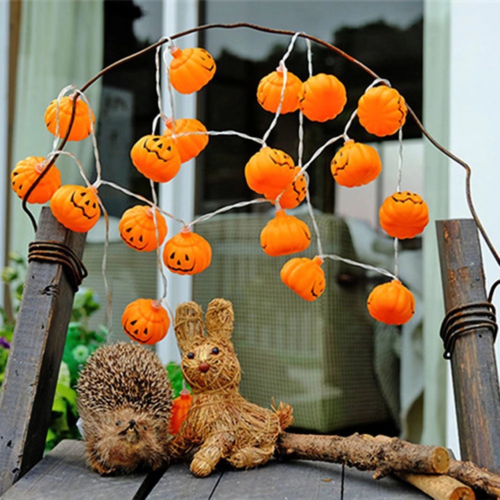 Lampu String Led 1m / 2.9m Bentuk Labu Halloween Tenaga Baterai Untuk Dekorasi Pesta Natal