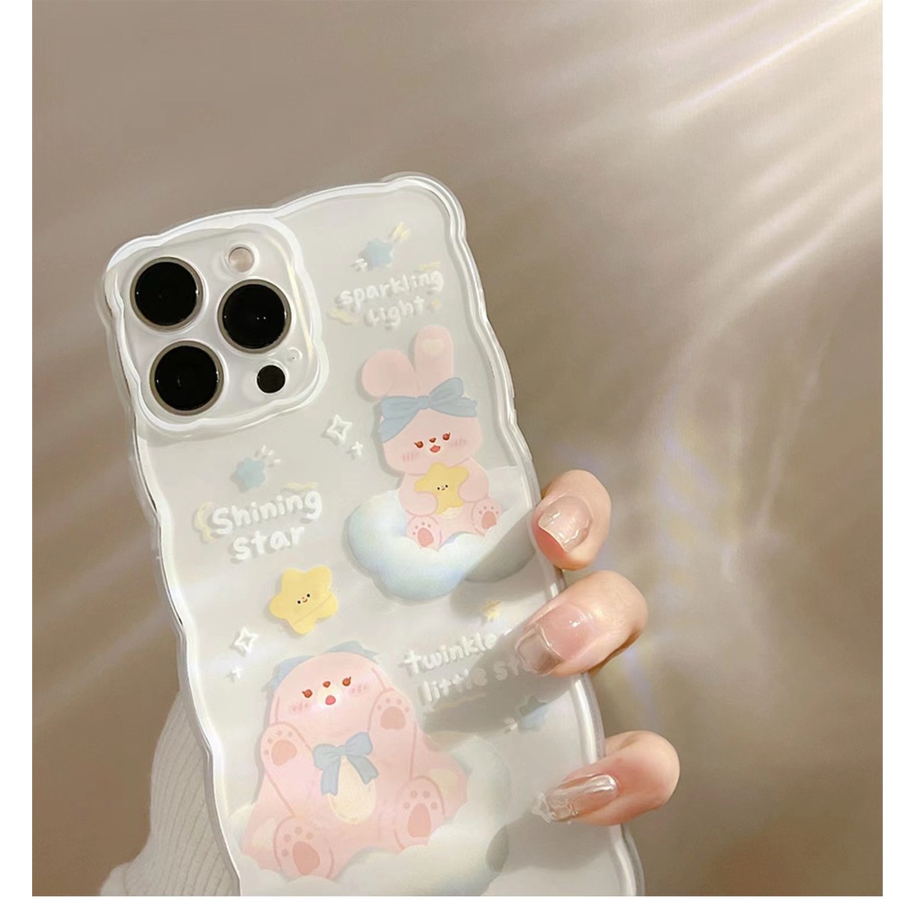 Soft Case Silikon TPU Transparan Motif Kelinci Untuk IPhone 13 12 Mini 11 10 Pro XS Max X XR 8 7 6 6S Plus SE 2020