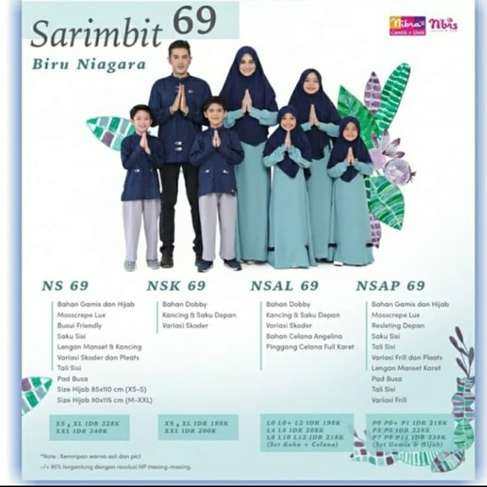 DISKON  Sarimbit Keluarga Nibras 69 Plum Edisi 2020 Couple Keluarga Gamis Couple Fashion Muslim