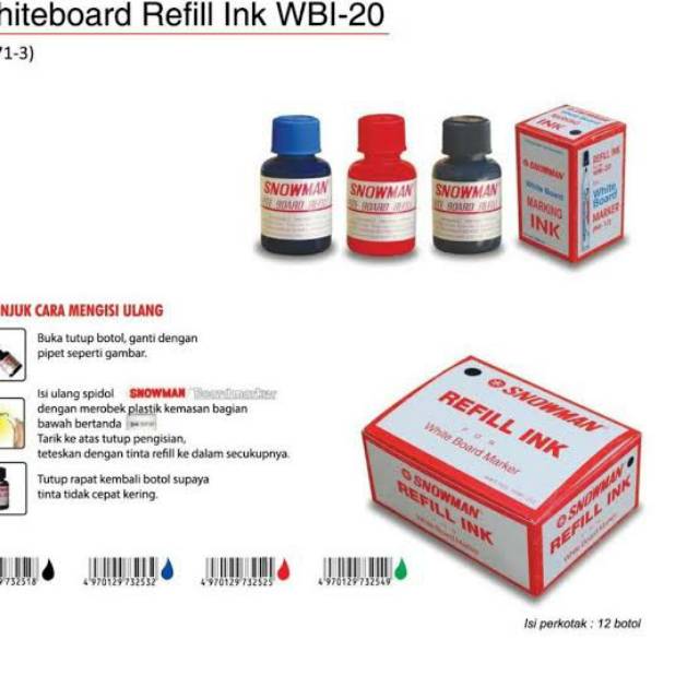 

Snowman whiteboard marking ink/Refill spidol whiteboard snowman