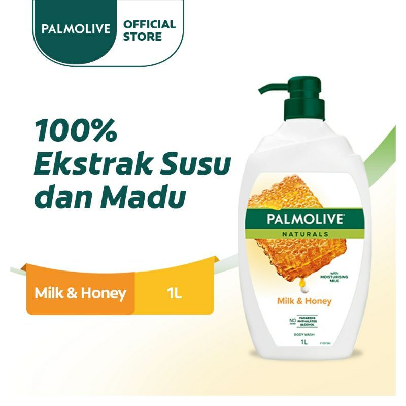Palmolive shower milk &amp; honey 1L/sabun mandi palmolive madu 1L