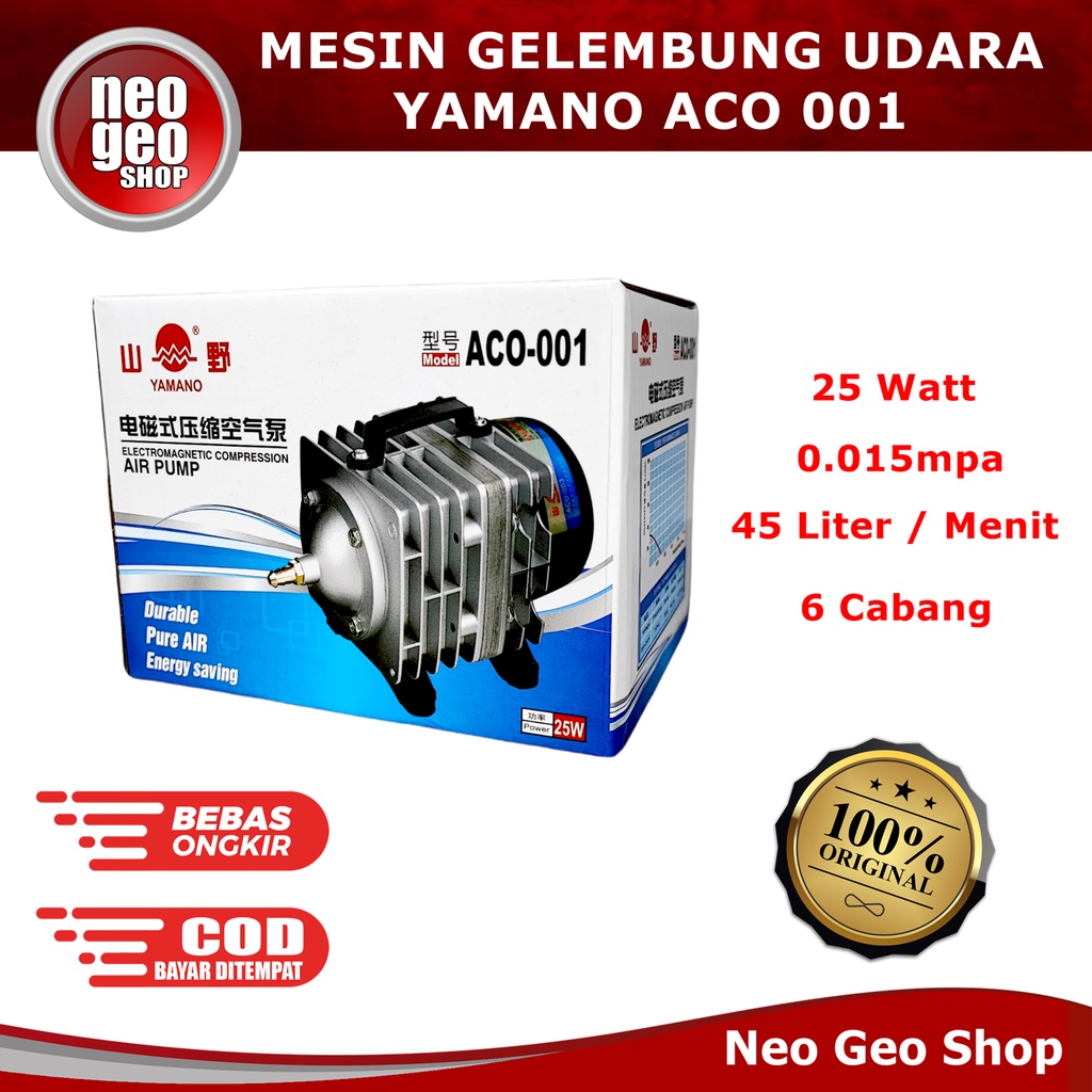 Yamano aco001 aco 001 mesin gelembung udara aerator kolam aquarium