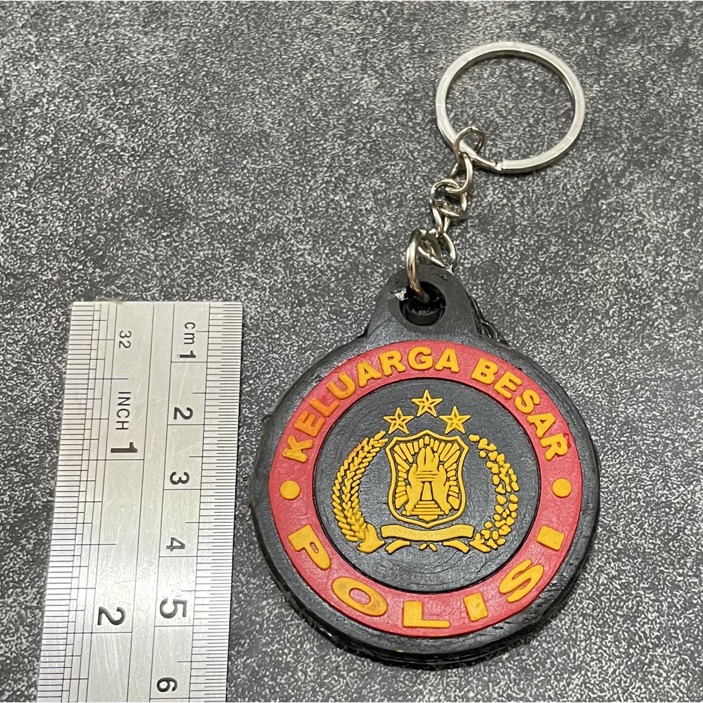 Gantungan Kunci Polis* (Bulat) | Keychain | Gantungan Kunci Karet Police