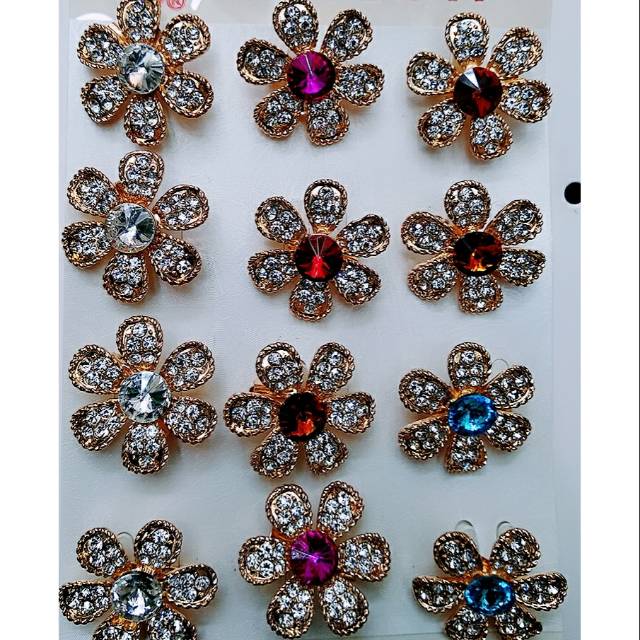 ISI 12PCS Brooch bunga BIANKA 1