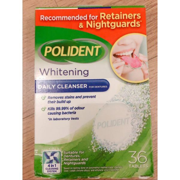 Polident Whitening Box Isi 36 Tablet / Polident Overnight 36s