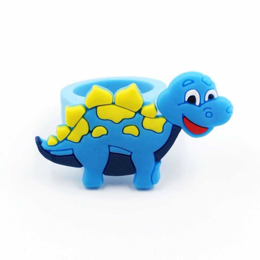 Needway Cincin Dinosaurus Fleksibel PVC Kartun Lucu Lembut Aksesoris Fashion