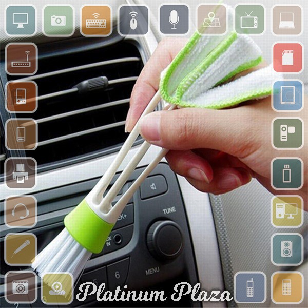 VODOOL Sikat Pembersih Microfiber Interior Mobil Duster Brush - Q128 - Green`CFR0R1-