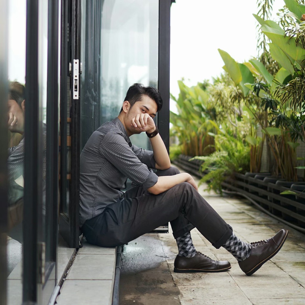 OXFORD BROWN - Sepatu Pantofel Pria Kulit Formal Kantor Kasual Kerja Kuliah Oxford - Pantopel