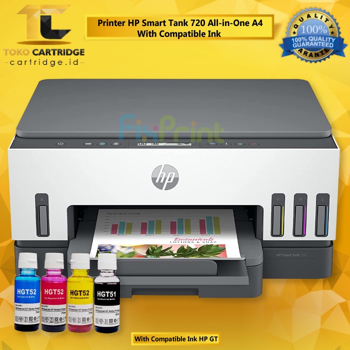 Printer HP Smart Tank 720 All in One Print Scan Copy WiFi Bluetooth