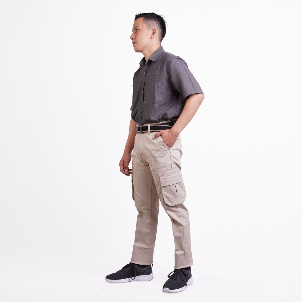 RS31 Celana Cargo Pants High Quality Super Big Size - Cargo Pria Ukuran Jumbo Krem