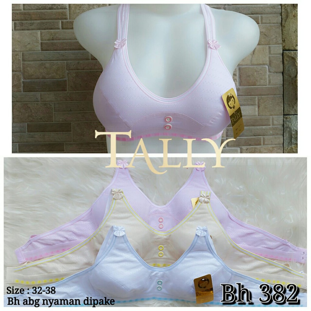 TALLY BRA BH REMAJA ABG 382 I SIZE 32-38 I TANPA KAWAT I TANPA BUSA I CUP A-B